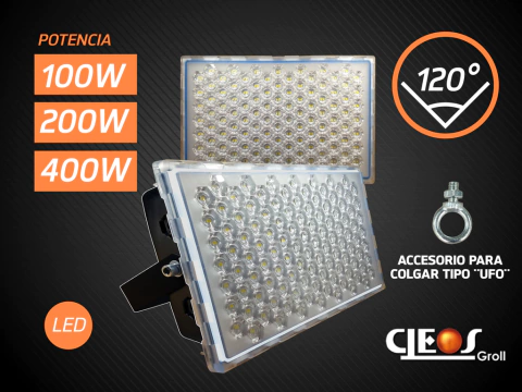 Proyector led modular antivándalico 50w 8000lm Amarillo - Cleos