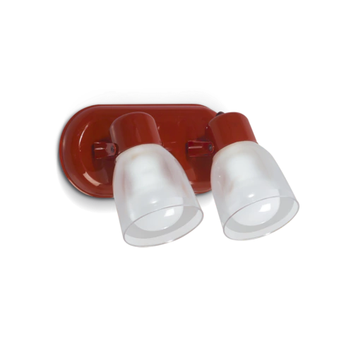 Spot tulipa lisa policarbonato 2 luces Luján Rojo San Justo®