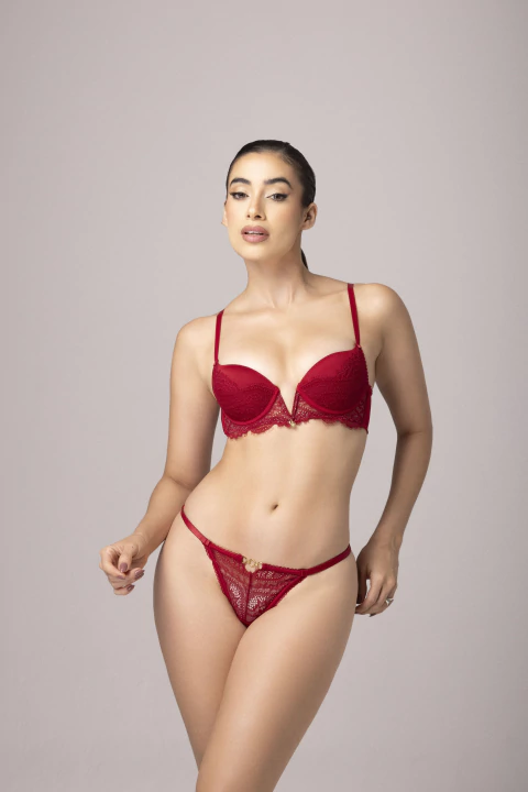 Sutiã Decote V em Renda com Tule Whisky Sour 2399