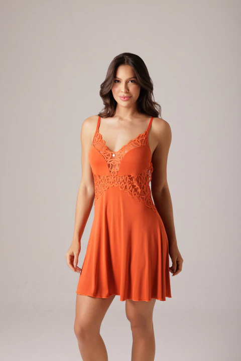 Camisola Mandara com Decote em Renda e Liganete - 72251 - comprar online