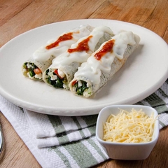Canelones caseros de verdura y ricota. Bandeja 6 un, 600 gr.