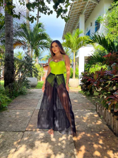 Saia assimétrica preta - loja online