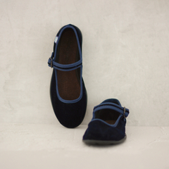 Traba terciopelo Azul Liso. - comprar en línea