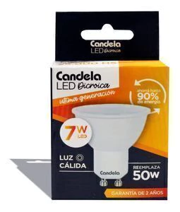 LAMPARA LED DICROICA CALIDA 7w CANDELA - comprar online