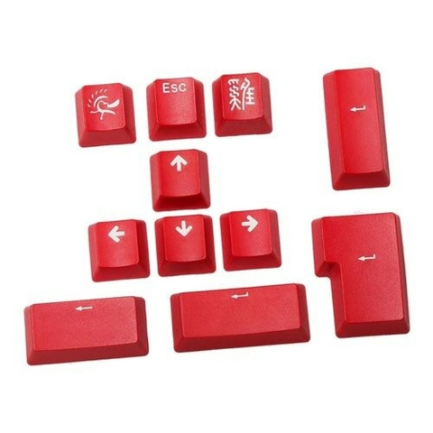 SET 11 TECLAS DUCKY RED PBT DOUBLE-SHOT KEYCAP