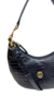 BOLSA DE OMBRO MÉDIA CLEO EM COURO - PRETO CROCO - loja online