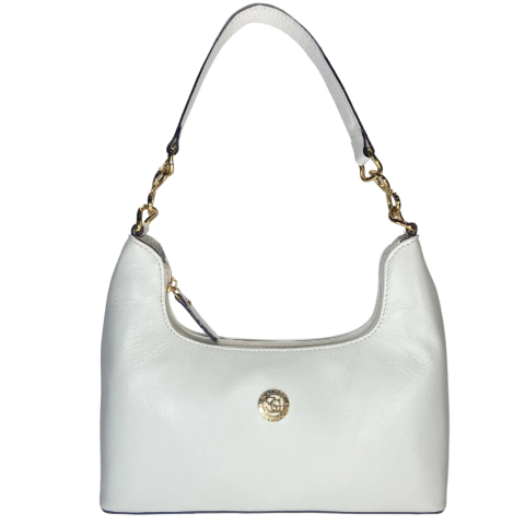 BOLSA MÉDIA LUMA EM COURO - BRANCA