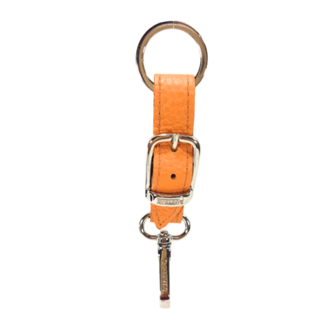 CHAVEIRO COURO FIVELA LARANJA