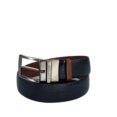 CINTO COURO MASCULINO DUPLA FACE