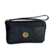 BOLSA DE MÃO EM COURO- PRETO PALHA