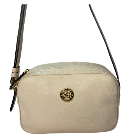 BOLSA EM COURO PEQUENA LARA - OFF WHITE