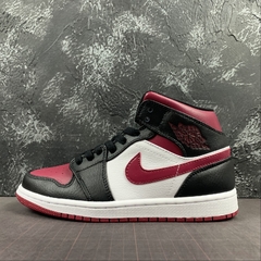 air jordan 1 mid bred toe - loja online
