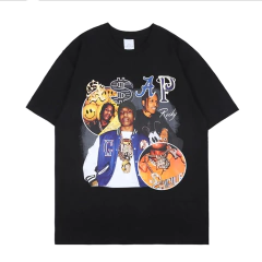T-shirt Asap Rocky Camiseta Casual de Manga Curta