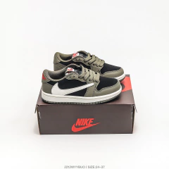 Infantil kids Jordan 1 Retro Low Travis Scott Cactus Jack Brown marrom