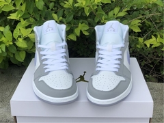 air jordan 1 mid grey blue - loja online