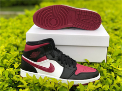 air jordan 1 mid bred toe - comprar online