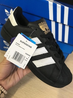 AD SUPERSTAR COURO PRETO - Hype Imports BR