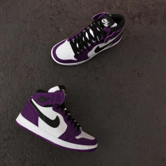 JORDAN 1 COURT WHITE PURPLE BRANCA ROXA - loja online