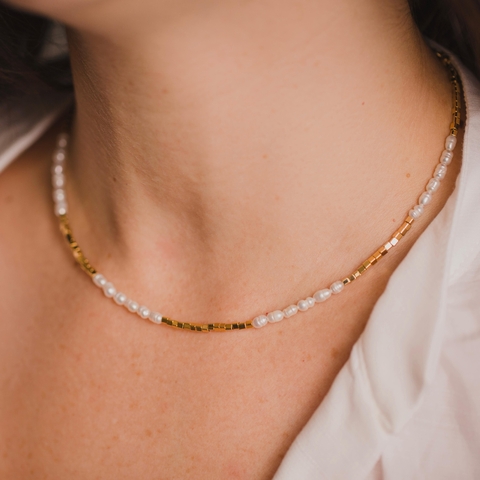 Choker Beatrice Pérola Natural - comprar online