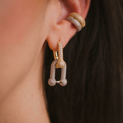 Piercing Bold Cravejado Dourado - comprar online