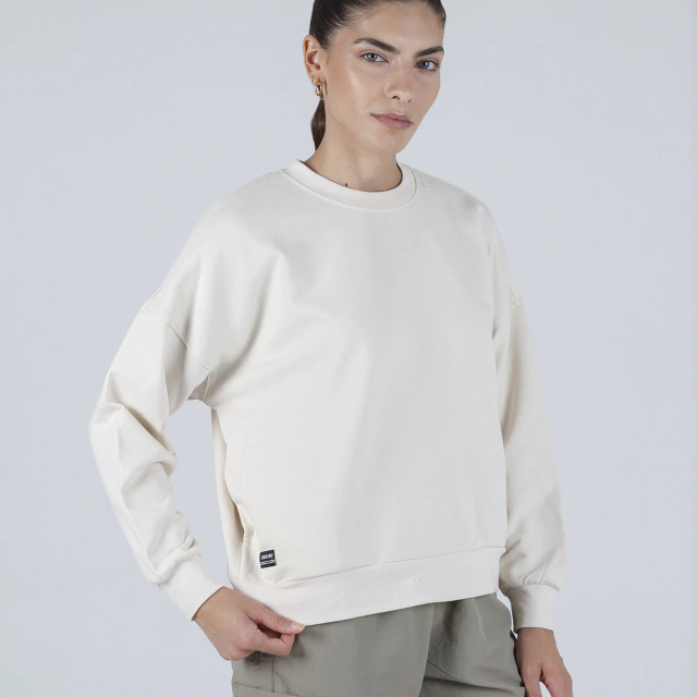 Buzo Crew Mujer Recovery Ivory thumbnail 2