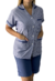 Conjunto doméstica azul com friso azul marinho