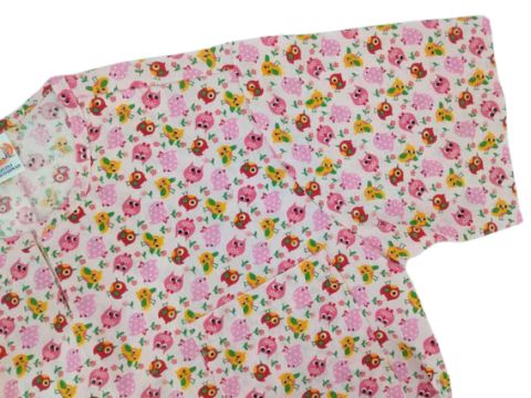 Camisa cirúrgica estampada em algodão