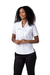 Camisa social feminina manga curta com laço