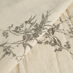 Gasa Pesada Premium Cruda Estampada con Ramas (Ancho 2,20 mts)