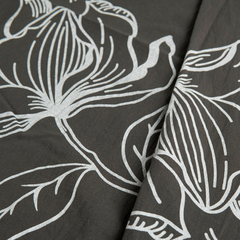 Tusor Super Ancho Vison Estampado con Flor Blanca (Ancho 3,00 mts)