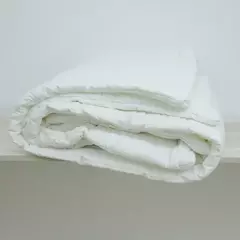 Acolchado de Tusor Premium Blanco Off White Queen - comprar online