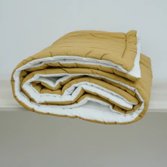 Acolchado de Tusor Premium Avellana y Blanco Off White Twin - comprar online