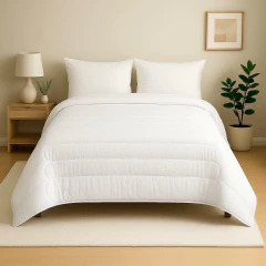 Acolchado de Tusor Premium Blanco Off White Queen en internet