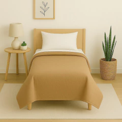 Acolchado de Tusor Premium Avellana y Blanco Off White Twin en internet