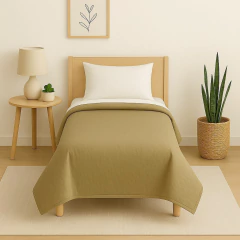 Acolchado de Tusor Premium Khaki y Blanco Off White Twin en internet