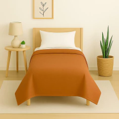 Acolchado de Tusor Premium Canela y Blanco Off White Twin en internet