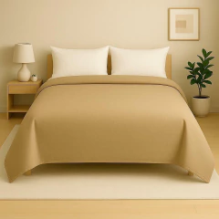 Acolchado de Tusor Premium Khaki y Blanco Off White King en internet