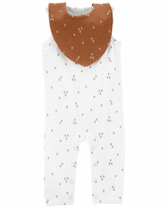 Conjunto Macacão e Babador Carter's