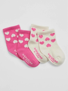 Kit Meias 2 Pares Menina Gap "Coração"