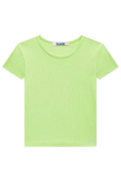 Blusa em Canelado Verde Neon Kukiê 73766