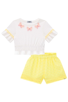 Conjunto de Blusa Boxy em Malha Texturizada e Shorts em Laise Kukiê 73906 na internet