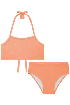 Biquíni em Malha com Proteção UV 50+ Laranja Neon Kukiê 74403
