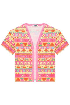 Trio de Kimono e Top em Malha Fresh e Shorts em Jeans Liz Kukiê 74675 - Estrelinha Baby Kids