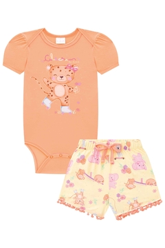 Conjunto de Body em Malha Fresh e Shorts em Viscose Kukiê 75324 - comprar online