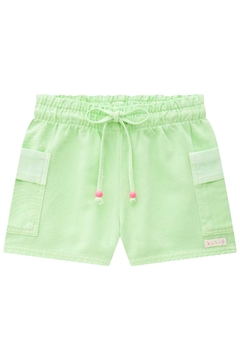 Conjunto de Blusa Cropped em Cotton Listrado e Shorts em Sarja Kukiê 75736 - Estrelinha Baby Kids