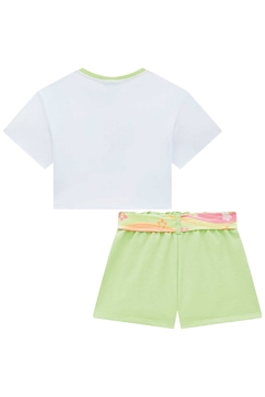 Conjunto de Blusa Boxy Over em Meia Malha e Shorts em Moletom Kukiê 75867 - loja online