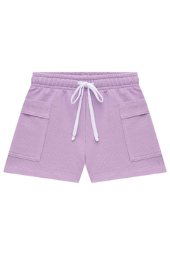 Trio de Top Cropped em Soft Line Blusa Boxy em Tela e Shorts em Moletom Kukiê 76057 - Estrelinha Baby Kids