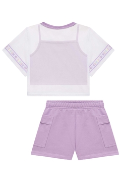 Trio de Top Cropped em Soft Line Blusa Boxy em Tela e Shorts em Moletom Kukiê 76057 - comprar online