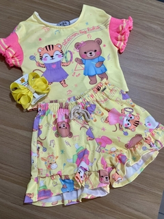 Conjunto de Cropped e Shorts em Malha Power Kukiê 81039 - Estrelinha Baby Kids