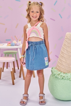 Conjunto Blusa Alça e Saia e Bolsa Kukiê 77408